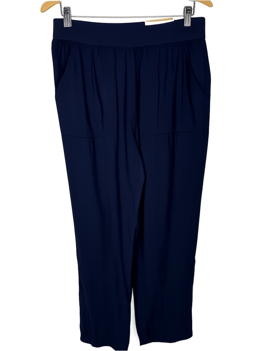 Style & Co Rib Waist Pant Ankle Straight Mid Rise Pull-On NWT Medium Navy Blue